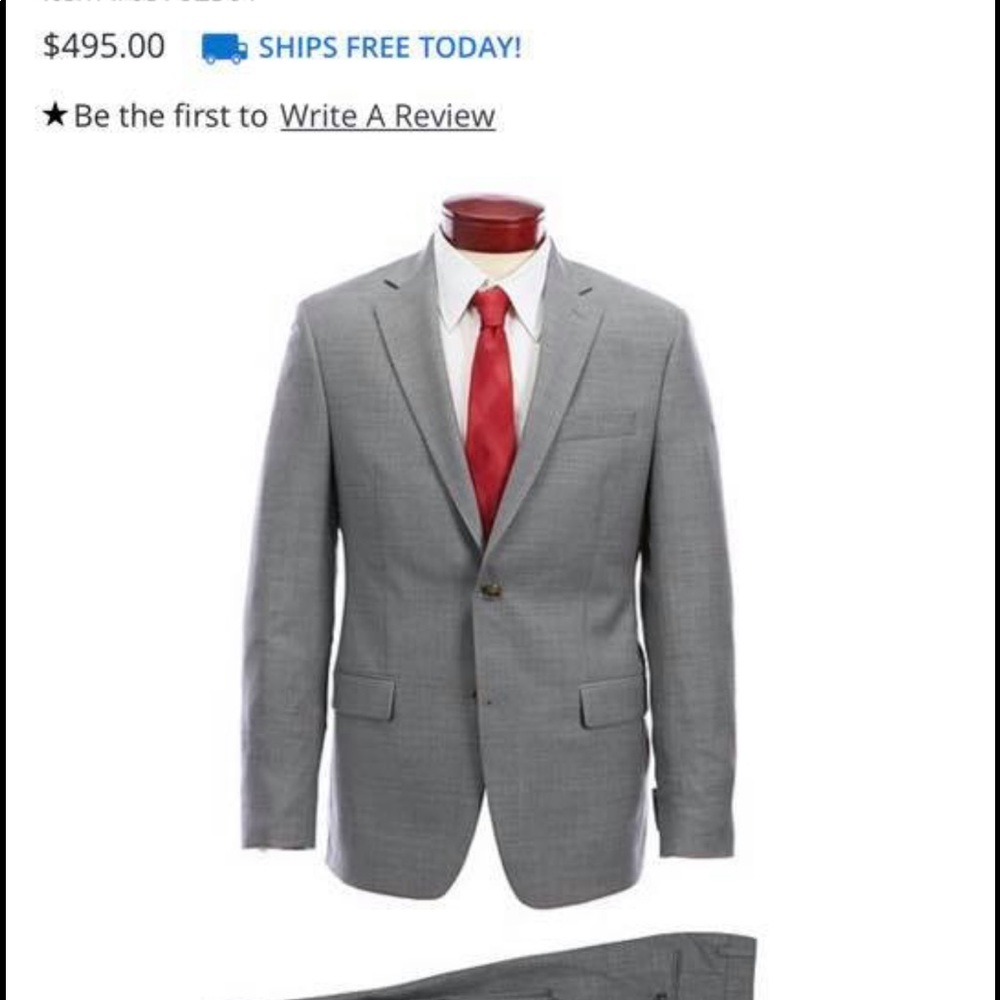 SOLD Ralph Lauren Grey Slim Fit 100% Wool Suit